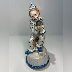 Aldon Clown Rotating Music Box VTG 1984 Hobo Apply Makeup Face Paint Works